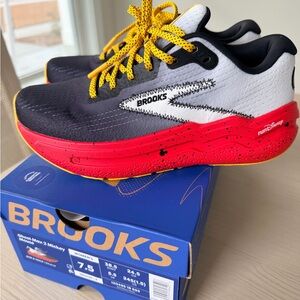 Brooks Ghost Max 2 Disney Mickie Mou Black and White Running Shoes with Red Sole